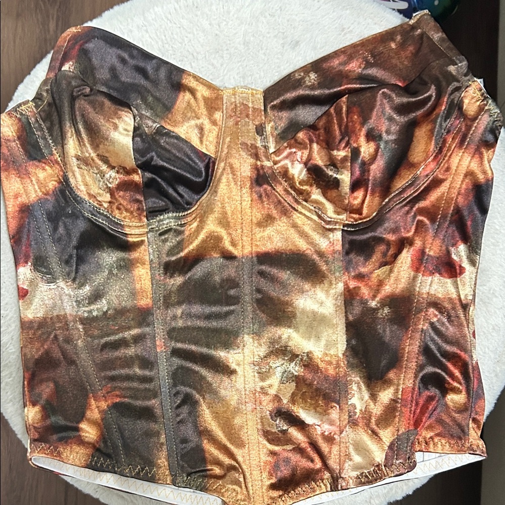SHEIN Elegant Satin Top with Warm Tones